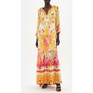 Camilla Long Gathered Panel Dress Squid squad size L large